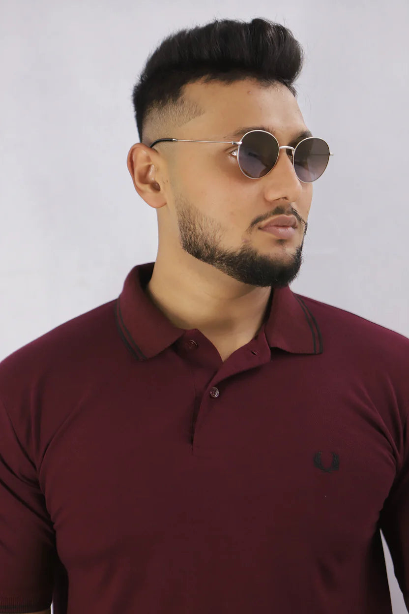 Casual Athletic-Fit Tipped Collar Polo Shirt