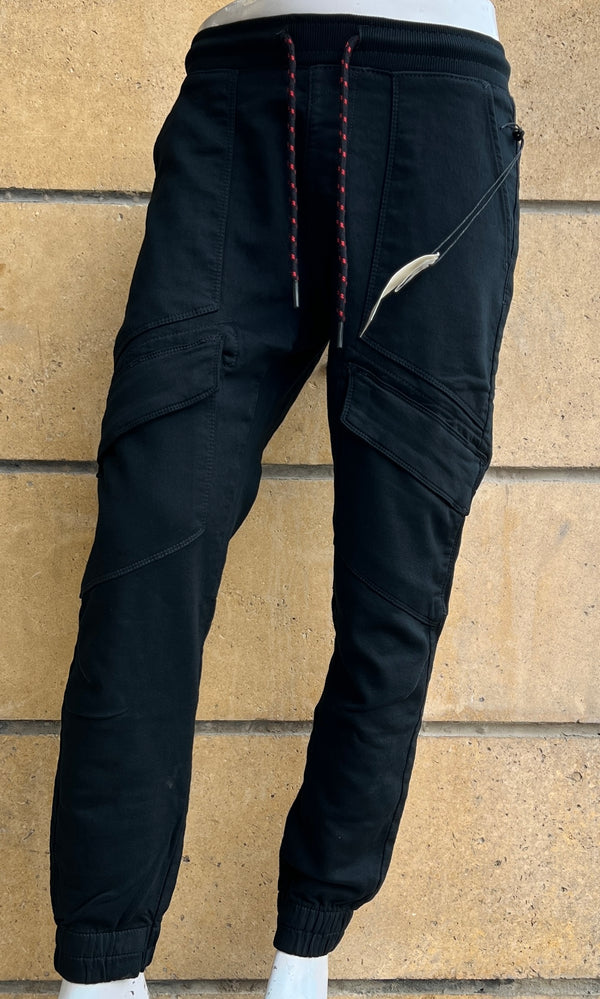 Premium Black Casual 6 pocket Cargo