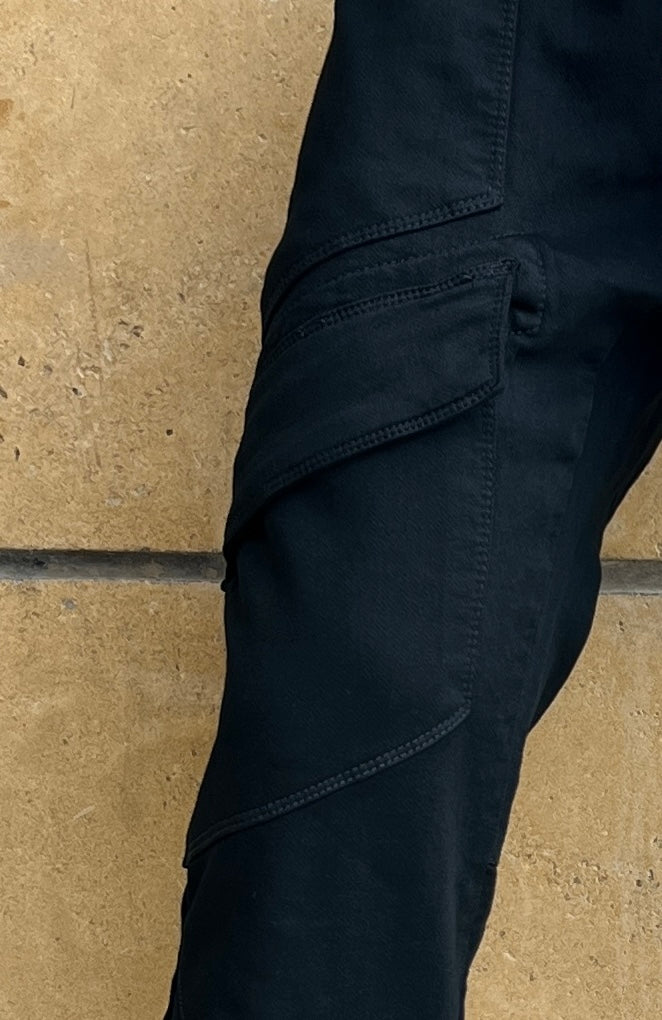 Premium Black Casual 6 pocket Cargo
