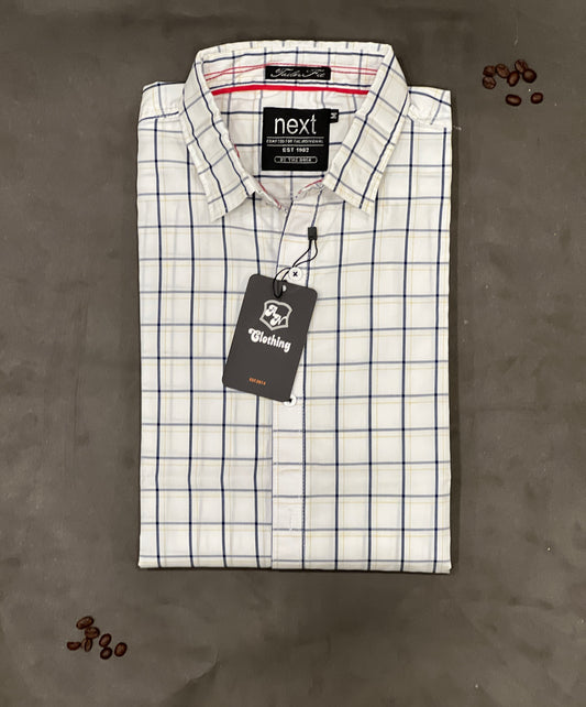 White trendy Cotton check shirt