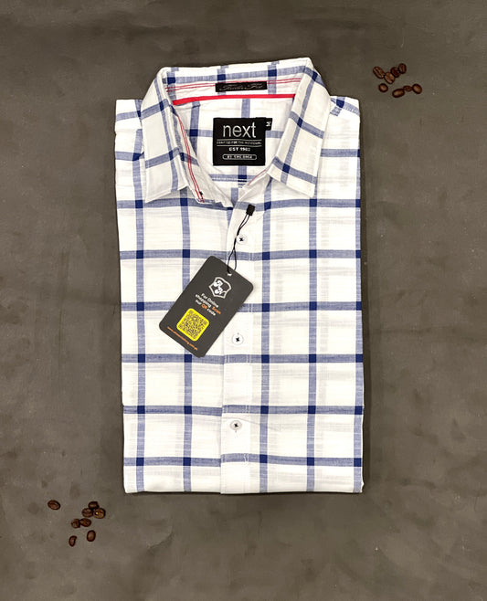 White trendy Cotton check shirt
