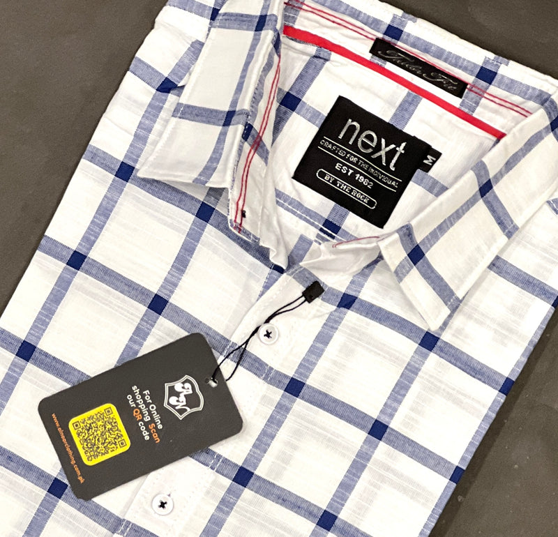 White trendy Cotton check shirt