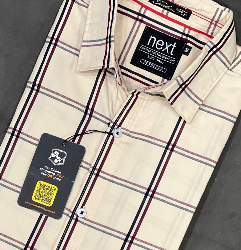 White trendy Cotton check shirt