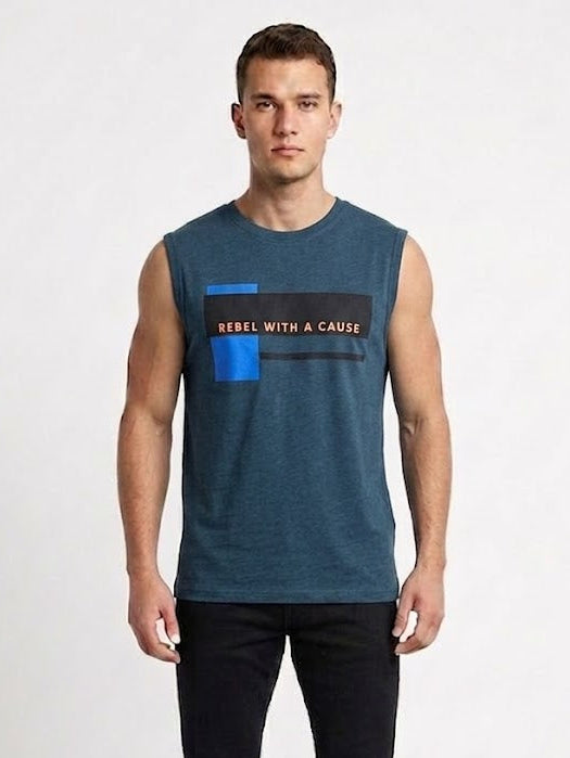 Men’s Muscle sea blue Tank – Casual Athletic Wear