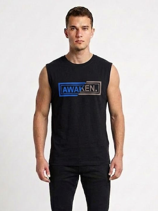 Men’s Muscle Black Tank – Casual Athletic Wear