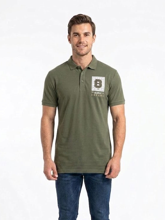 Urban Signature Men's Polo with Grid 'B' Logo