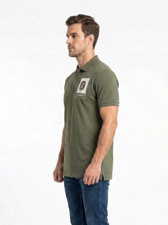 Urban Signature Men's Polo with Grid 'B' Logo