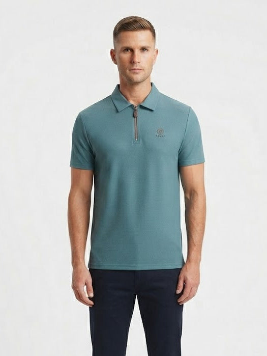 Modern Men’s Polo with Zipper Detail