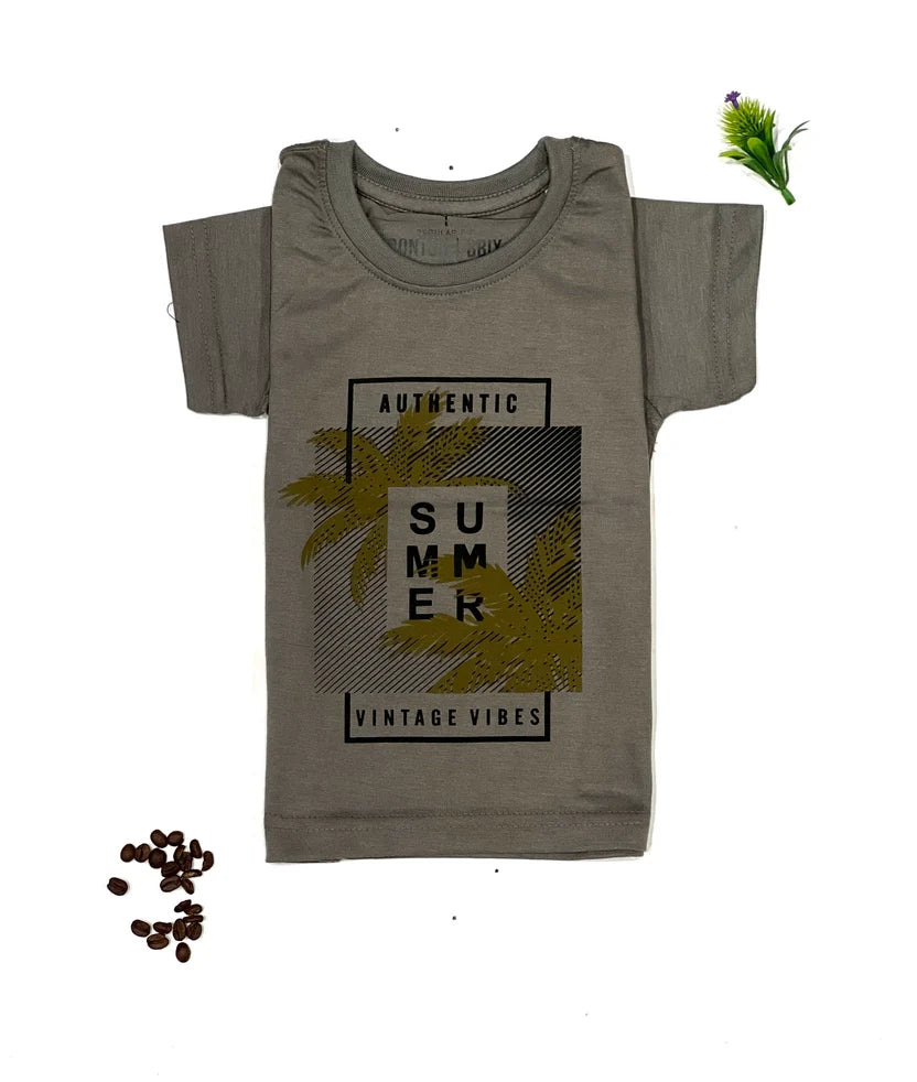 Kids Casual Short-Sleeve Tropical Palm Tree T-Shirt