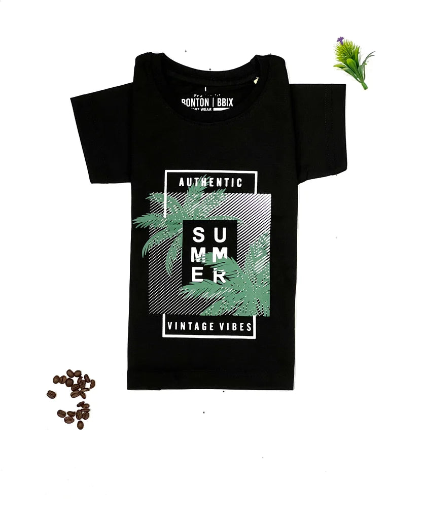 Kids Casual Short-Sleeve Tropical Palm Tree T-Shirt