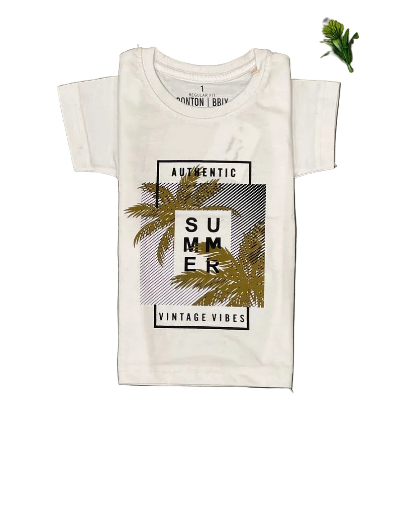Kids Casual Short-Sleeve Tropical Palm Tree T-Shirt