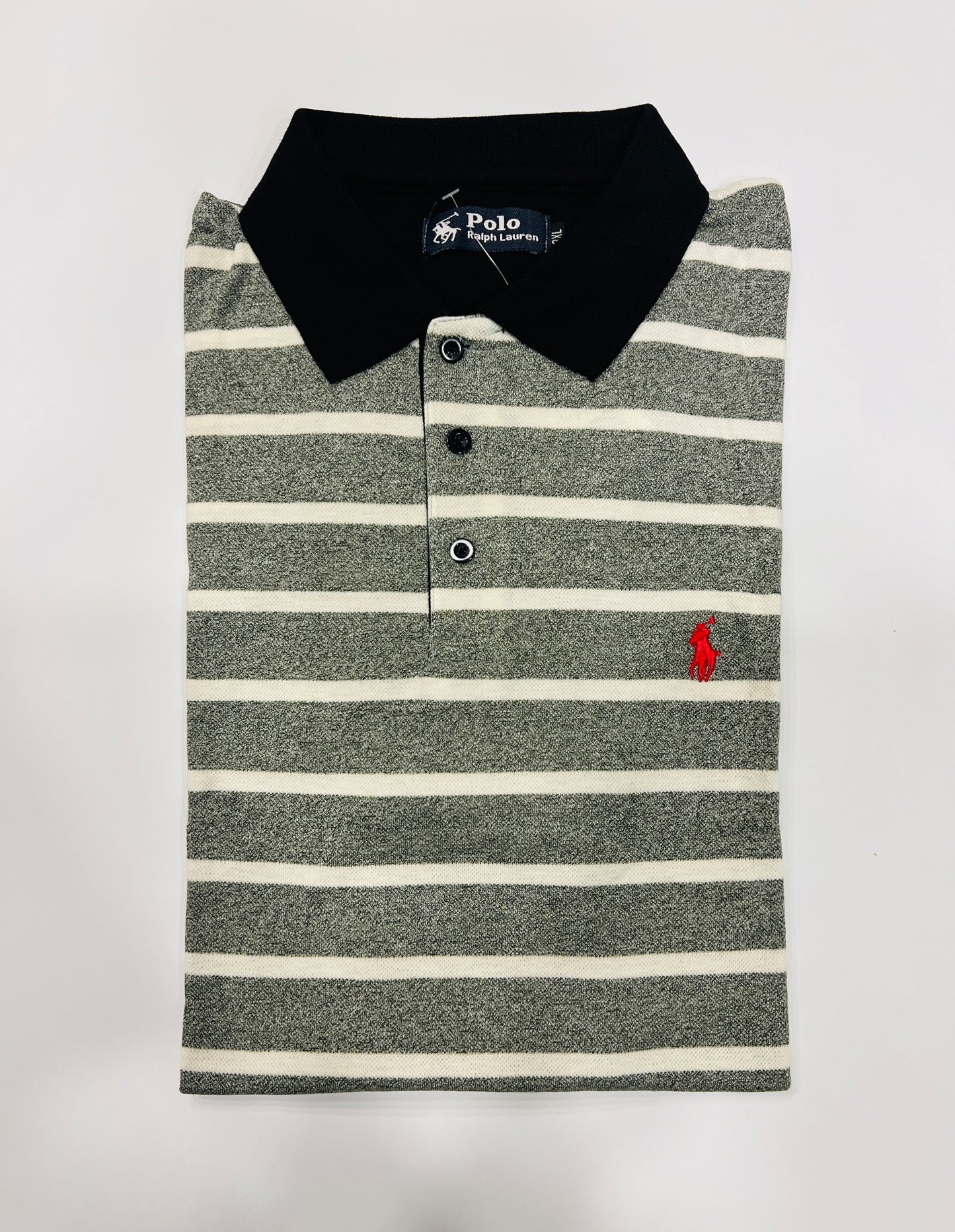 Men’s Plus Size Striped Polo Tee