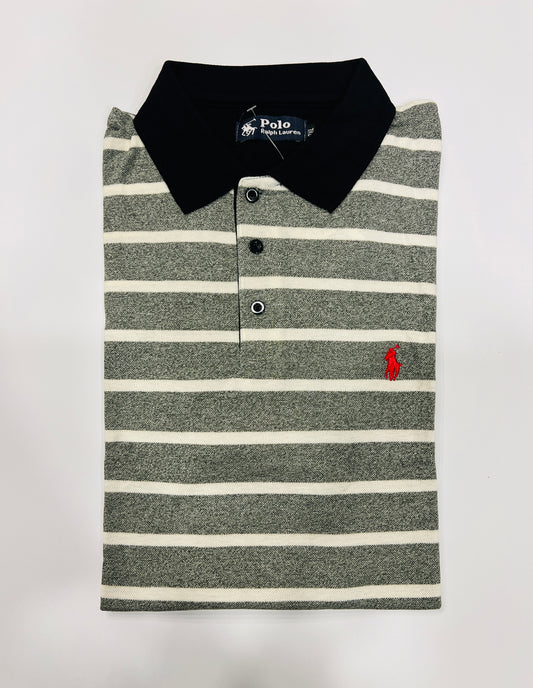 Men’s Plus Size Striped Polo Tee