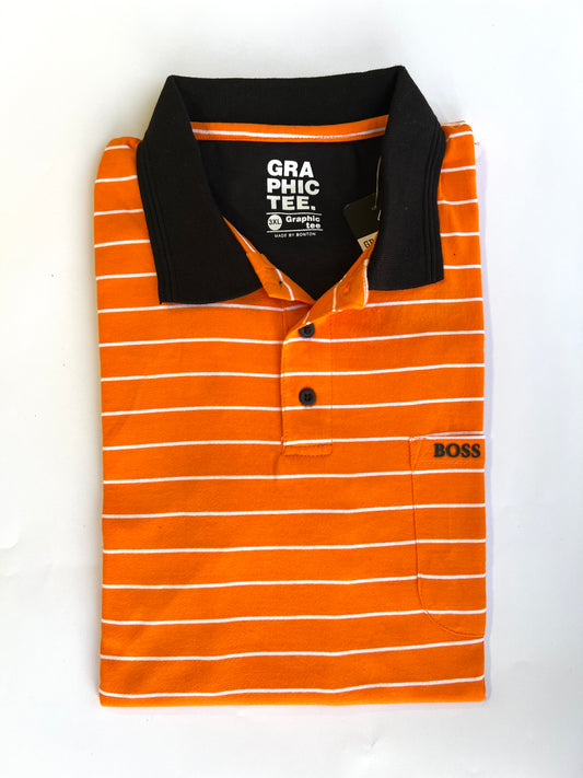 Big Size Polo T shirt with Stripes
