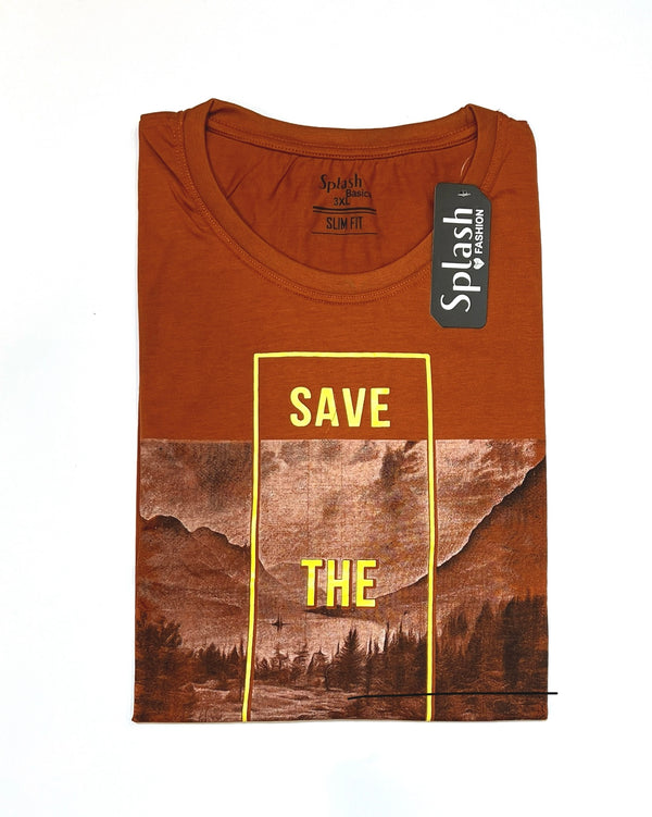 Big Size Rust Brown T shirt