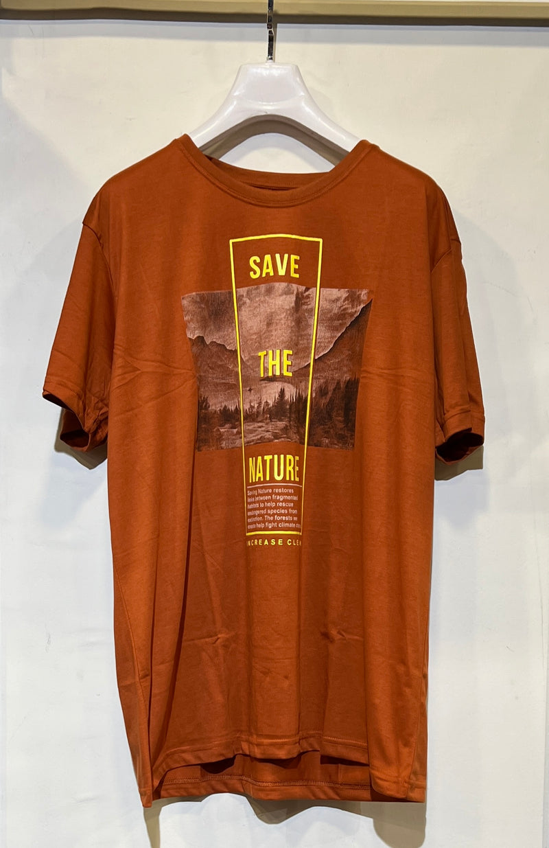 Big Size Rust Brown T shirt