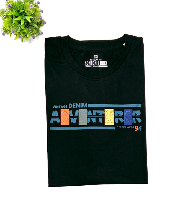 Black Graphic Print Big Size T shirt