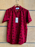 Bloody Maroon Half Sleeve Shirt