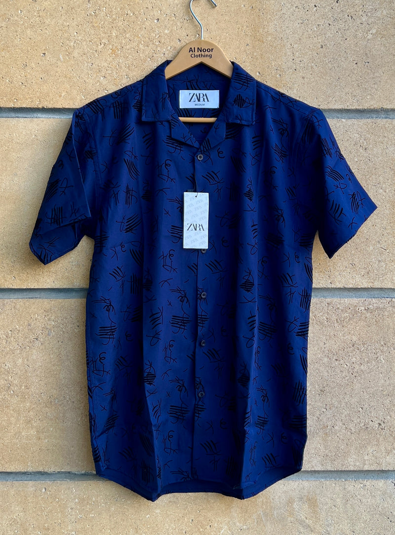 Cool Navy Blue Half Sleeve Shirt
