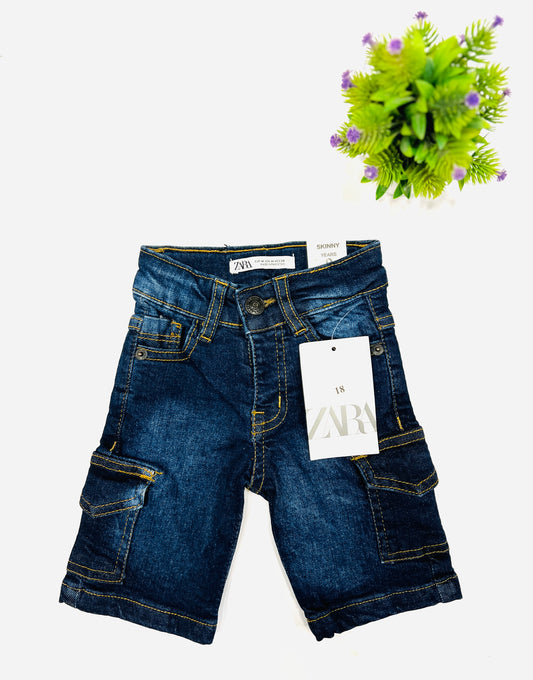 Kids Dark Blue Denim Short