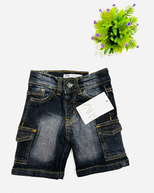 Kids Gray Denim Short