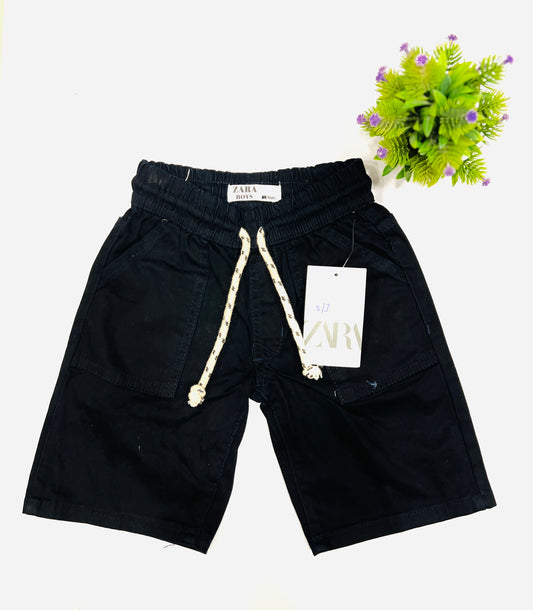 Kids Black Denim Short