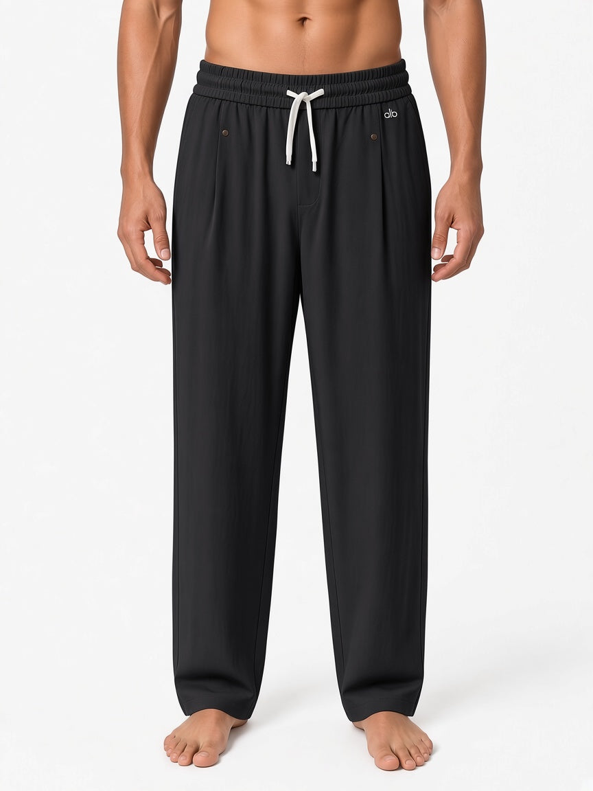 Men's Lightweight Imported Relaxed-Fit Trousers with Drawstring