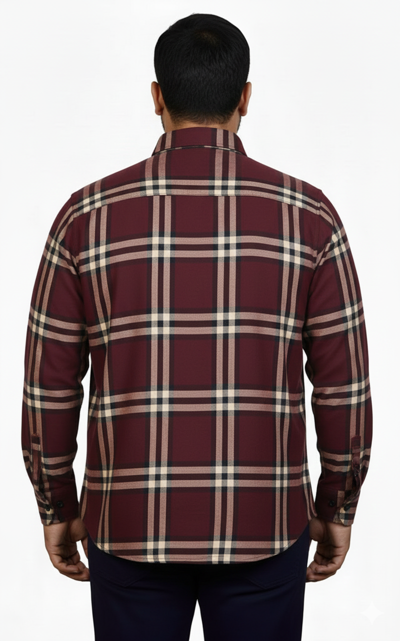 Maroon & White Bold Check