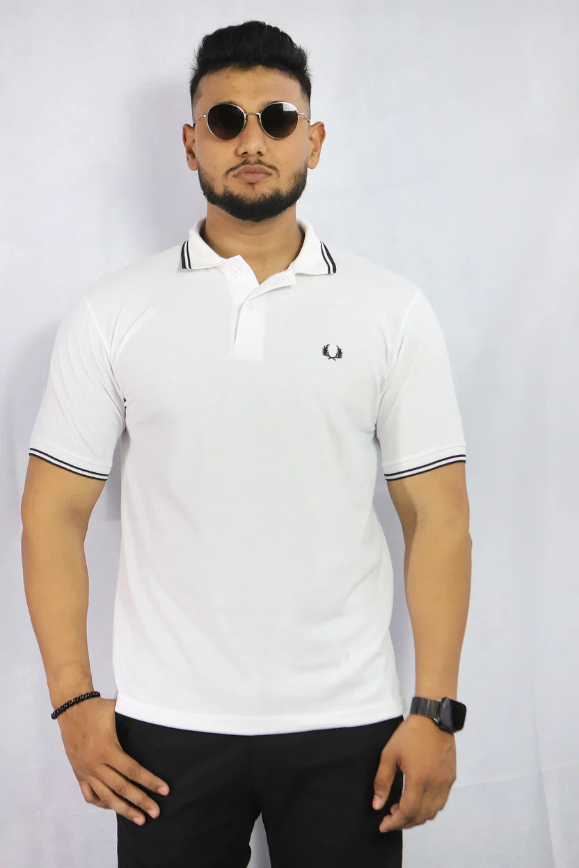 Casual Athletic-Fit Tipped Collar Polo Shirt