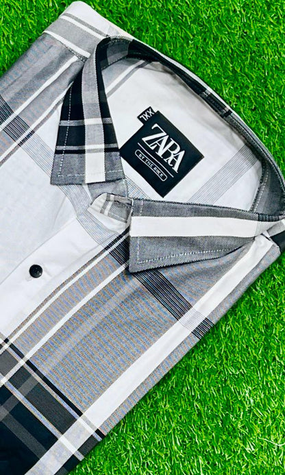 White & Grey check Shirt