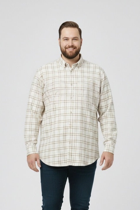 2Xl Size Off White Comfort Check Shirt