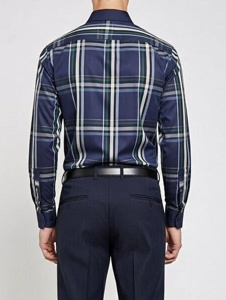 Navy Blue Bold & Classy Checkered Shirt
