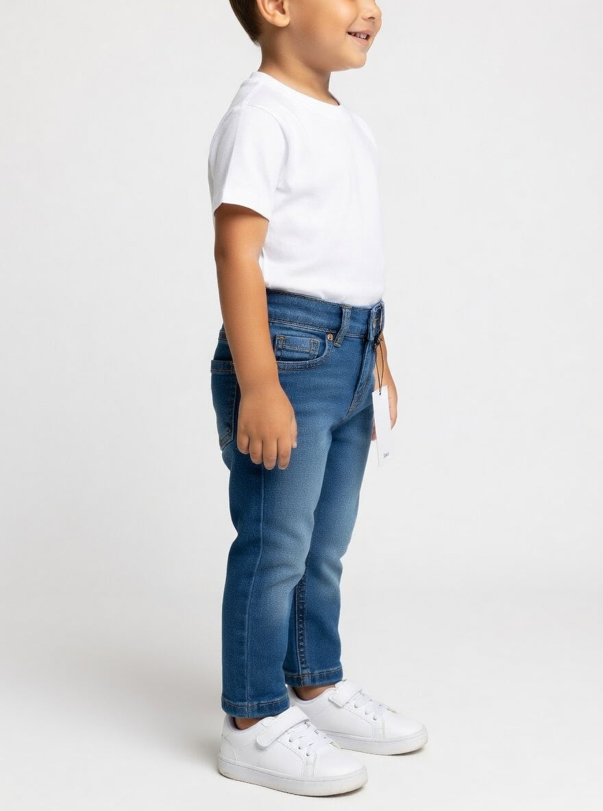 Trendy Mid Blue Jeans For Kids