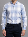 Sky Blue & White Checkered Shirt