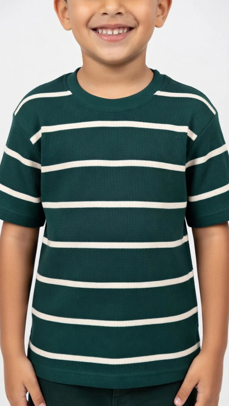 Classic Striped Crewneck Tee For Kids