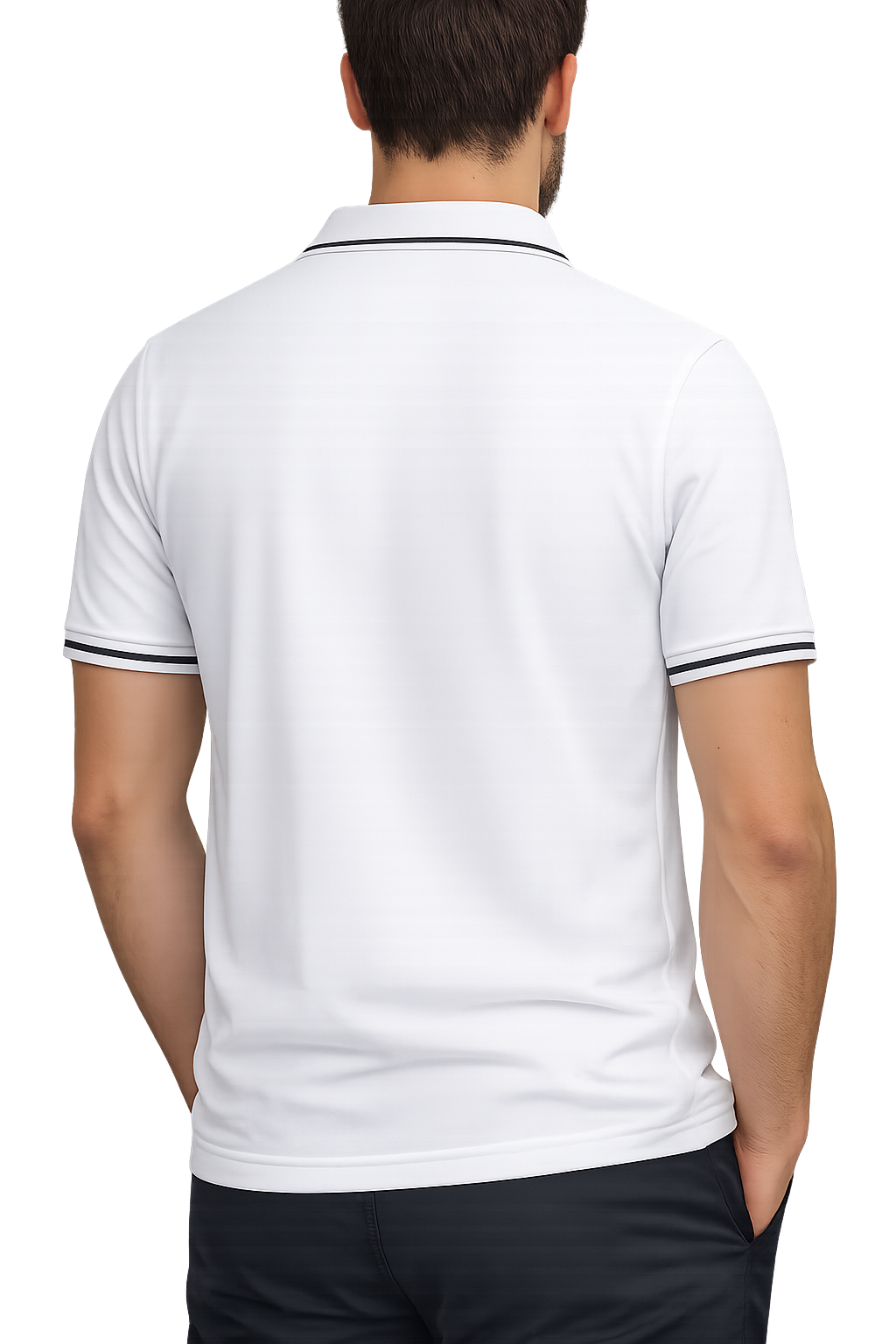 Classic Fit white Short-Sleeve Tipped Monogram Polo