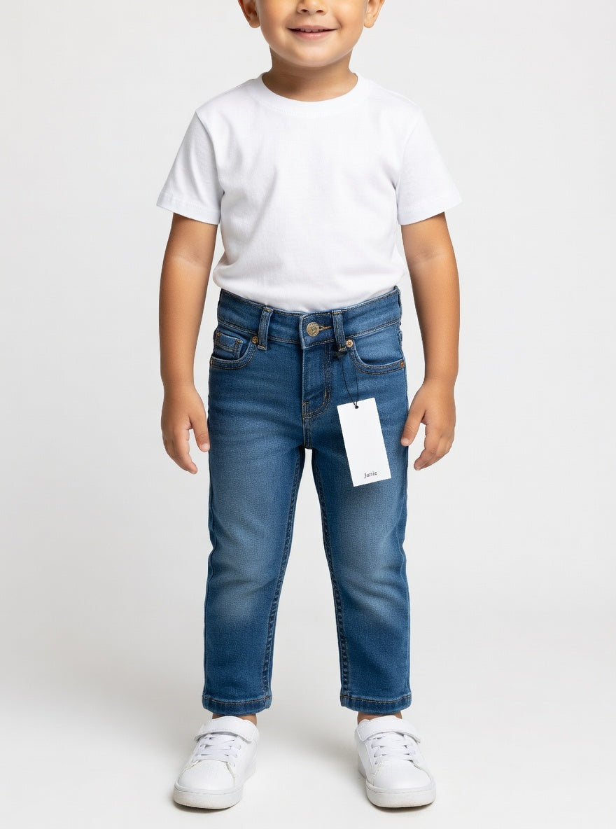 Trendy Mid Blue Jeans For Kids