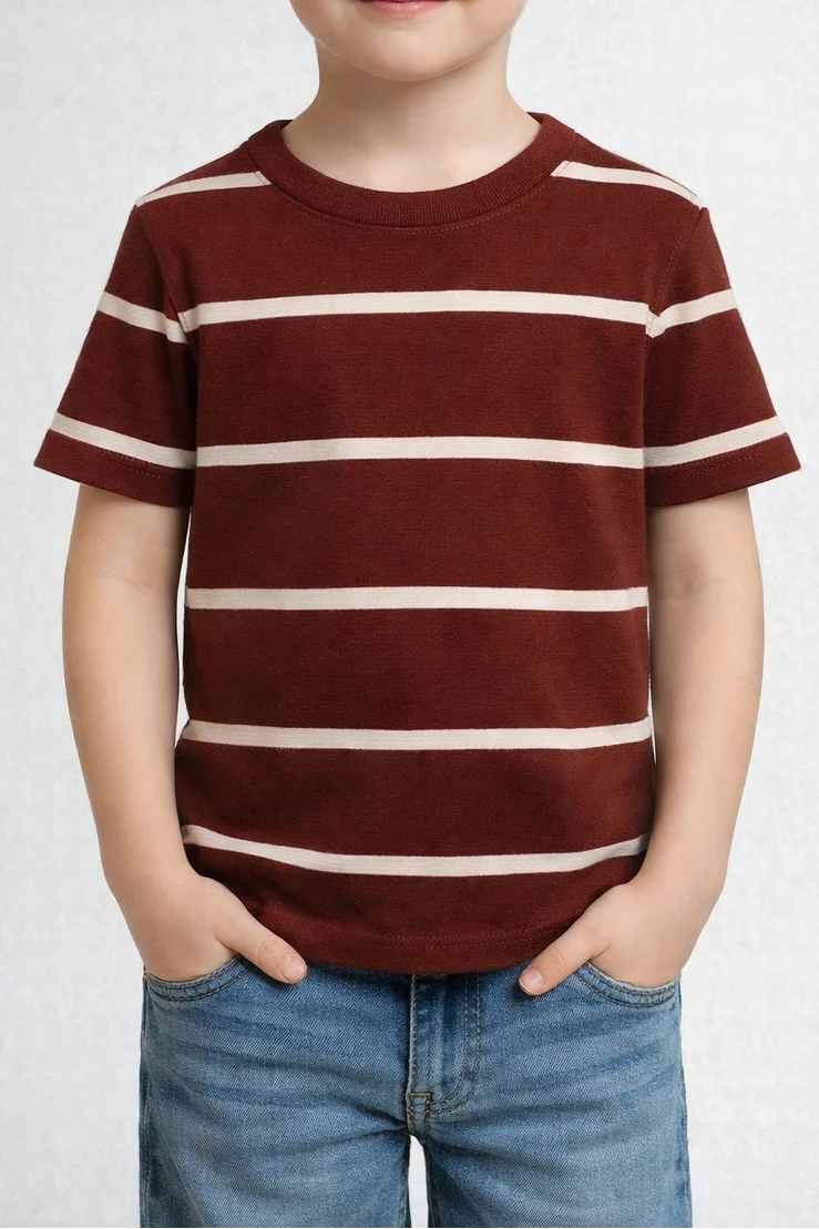 Classic Striped Crewneck Tee For Kids