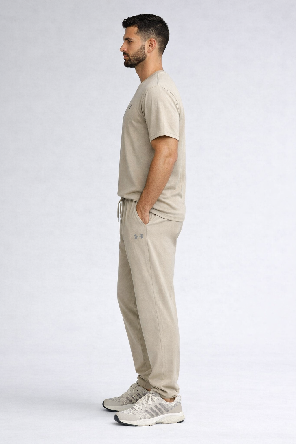 Men’s Performance Essential Track Suit Set (Beige)