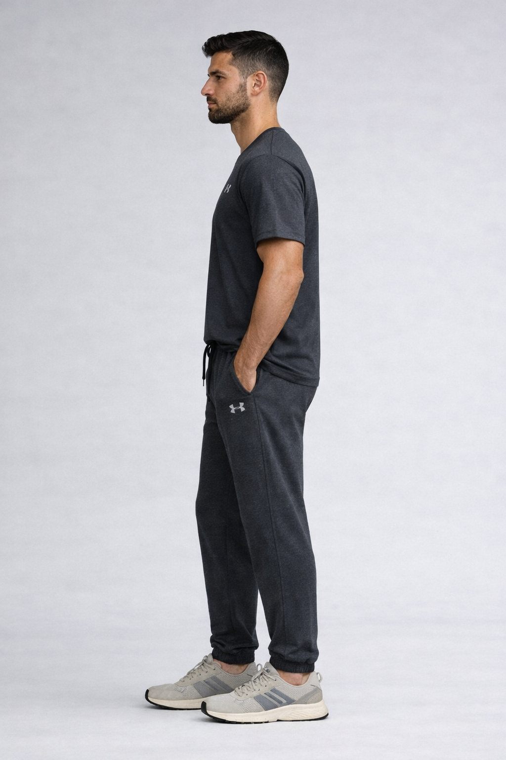 Men’s Performance Essential Track Suit Set (Dark Grey)