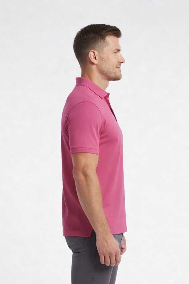 Men's Premium Pink Polo Shirt in Imported China Fabric