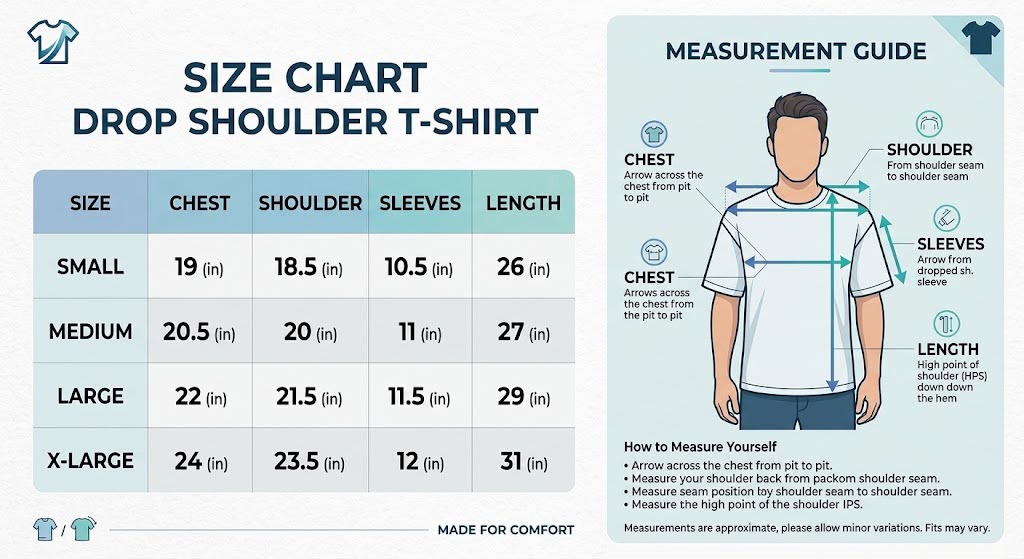 Al Noor Classy Men's Oversized Drop Shoulder T-Shirt detailed image