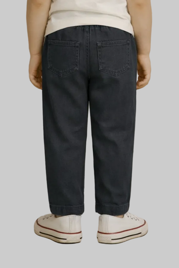 Kids Comfortable Drawstring Casual Pant Style Trousers-Charcoal Grey