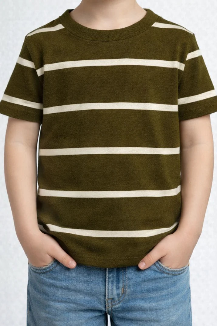 Classic Striped Crewneck Tee For Kids
